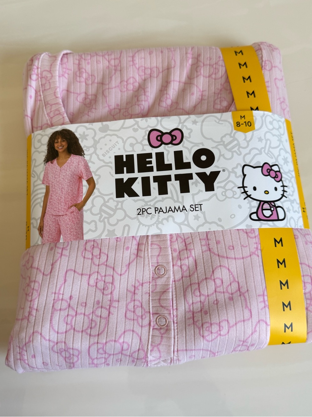 New Hello Kitty Pink Two-Piece Adult Pajama Set - Medium